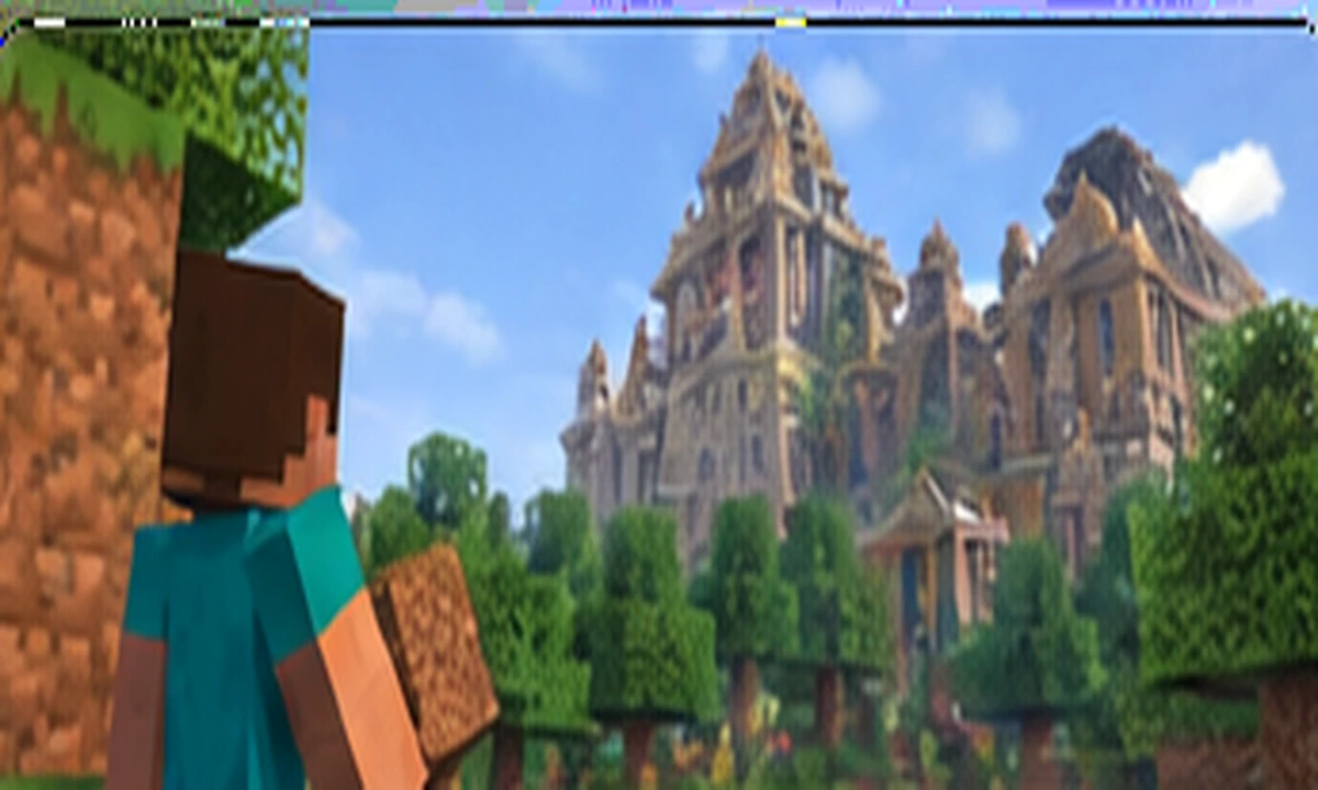 Voxel builder approaching a large structure before using building tools